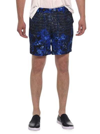 Shop Robert Graham Men's Blue Universe Silk Twill Shorts