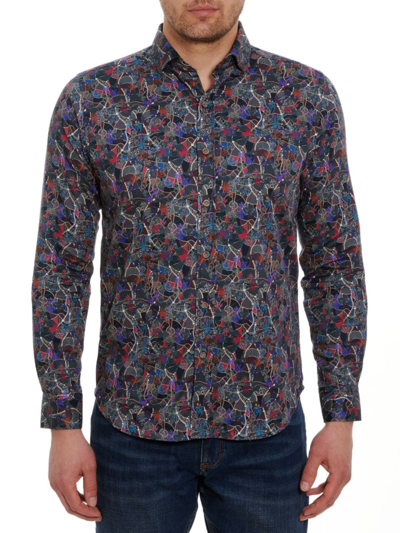 Shop Robert Graham Men's Ashbourne Printed Button-up Shirt In Neutral