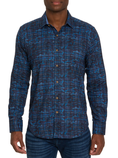 Shop Robert Graham Men's Anomaly Cotton Shirt In Dark Blue