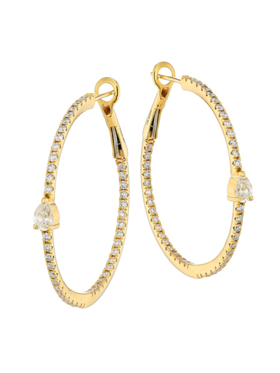 Shop Stephanie Gottlieb Women's 14k Yellow Gold & 2.1 Tcw Diamond Inside-out Hoop Earrings