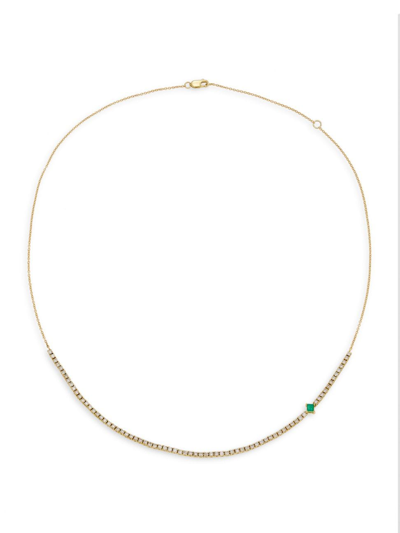 Shop Stephanie Gottlieb Women's 14k-yellow-gold, Emerald & 1.35 Tcw Diamond Chain Necklace In Yellow Gold