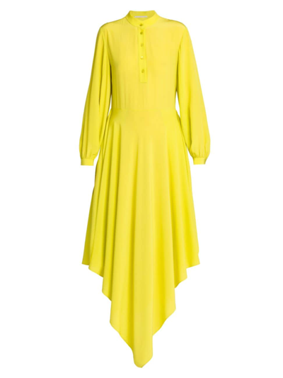 Shop Stella Mccartney Women's Asymmetric Crepe Maxi Dress In Lime