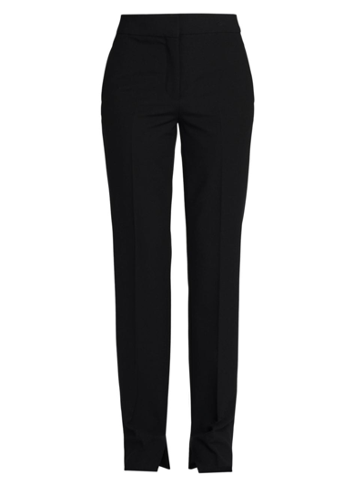 Shop Stella Mccartney Women's Split Straight-leg Trousers In Black