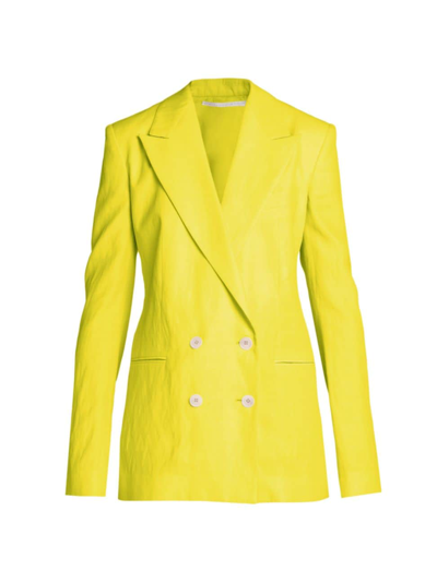 Shop Stella Mccartney Women's Oversized Double-breasted Jacket In Lime