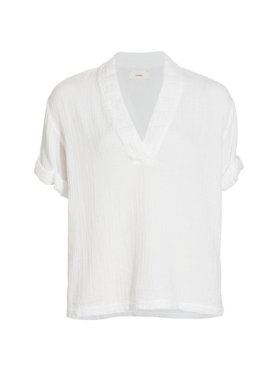 Shop Xirena Women's Avery Cotton Gauze Pullover Top In White