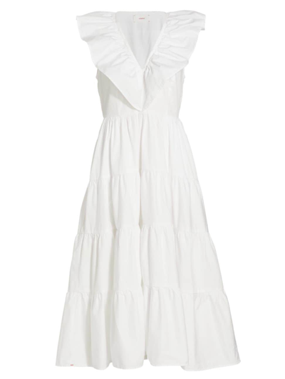 Shop Xirena Women's Tatiana Sleeveless Cotton Midi-dress In White