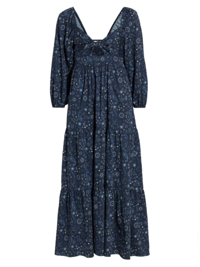 Shop Xirena Women's Imogen Paisley Cotton Maxi Dress In Navy Bandana