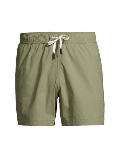 Shop Onia Men's Charles 5-inch Swim Shorts In Sage Green