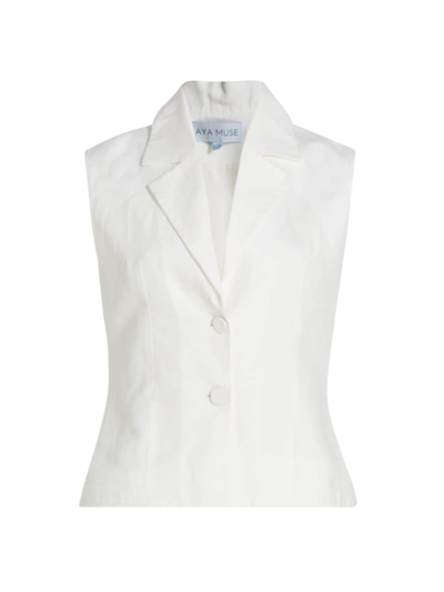 Shop Aya Muse Women's Polaris Linen Vest In White