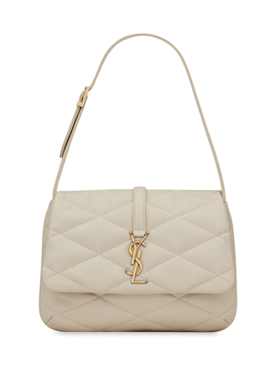 Shop Saint Laurent Women's Le 57 Hobo Bag In Quilted Leather In Crema Soft
