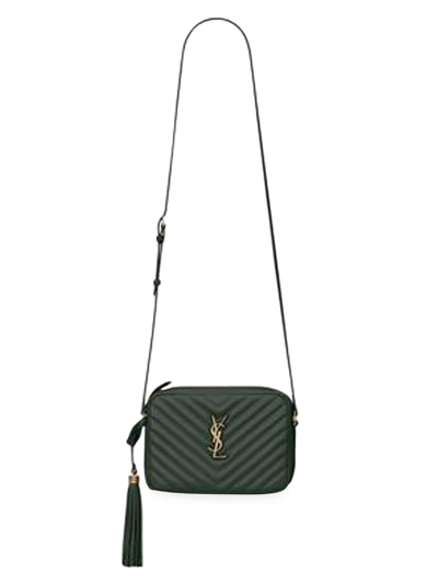 Shop Saint Laurent Women's Lou Camera Bag In Quilted Leather In New Vert Fonce