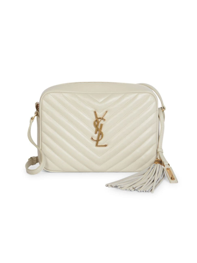 Shop Saint Laurent Women's Lou Camera Bag In Quilted Leather In Cream