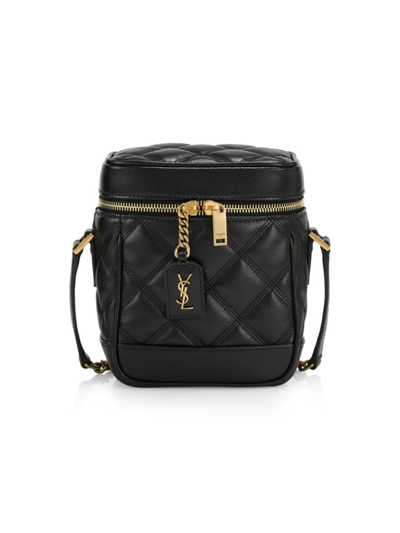 Shop Saint Laurent Women's 80's Vanity Quilted Shoulder Bag In Nero