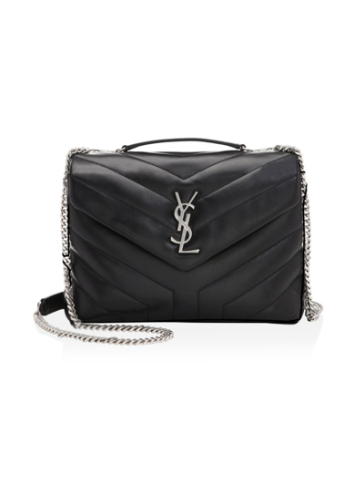 Shop Saint Laurent Women's Loulou Small In Quilted Leather In Black