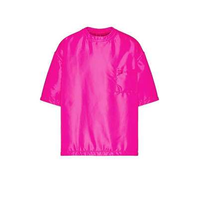 Shop Valentino Pink Roman Stud Panelled T-shirt