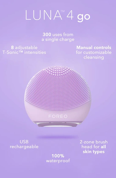 Shop Foreo Luna 4 Go Facial Cleansing & Massaging Device In Lavender