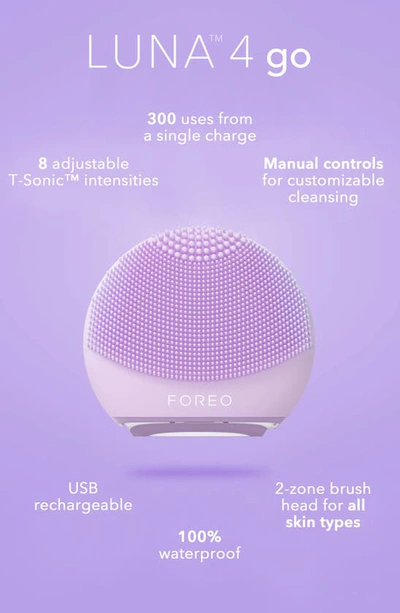 Foreo Luna 4 Go Facial Cleansing & Massaging Device Lavender In Lavender