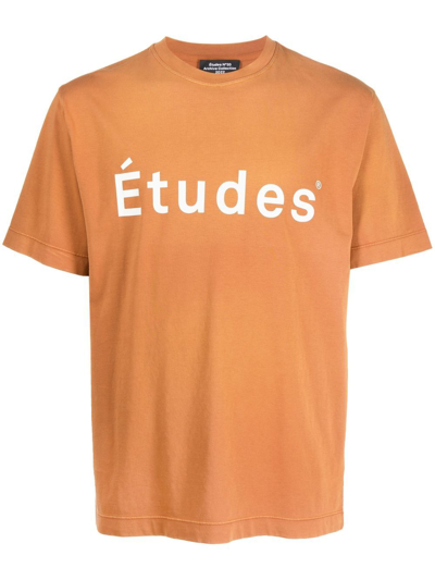 Shop Etudes Studio Études Organic Cotton Logo T-shirt In Brown