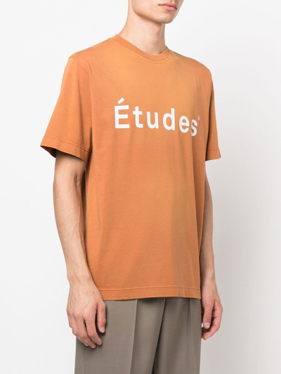 Shop Etudes Studio Études Organic Cotton Logo T-shirt In Brown