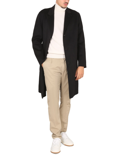 Shop Theory Single-breasted Coat In Nero