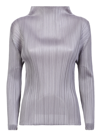 Shop Issey Miyake Pleated Sweater In Grey