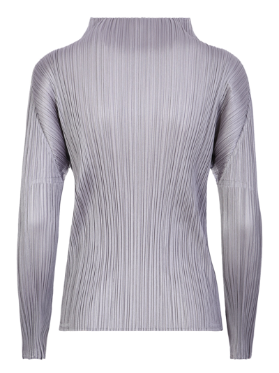 Shop Issey Miyake Pleated Sweater In Grey