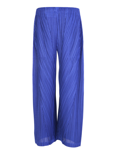 Shop Issey Miyake Blue Pleated Trousers