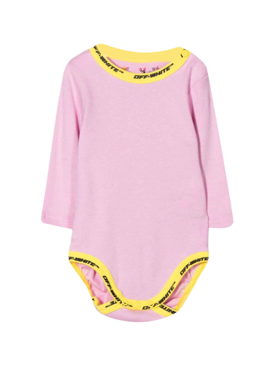 Shop Off-white Pink Bodysuit Baby Girl In Rosa