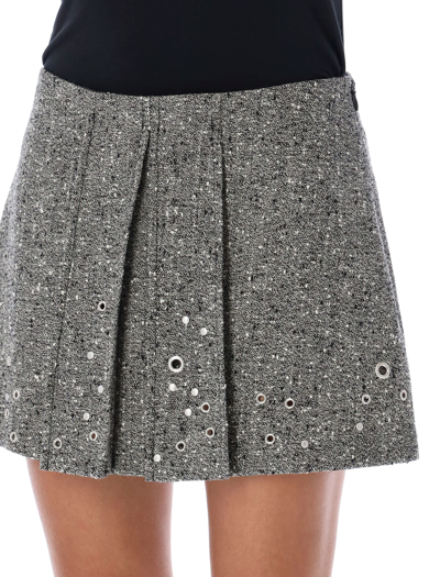 Shop Durazzi Milano Pleated Mini Skirt In Grey Melange