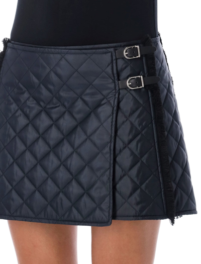 Shop Durazzi Milano Quilted Mini Skirt With Mohair Piping In Black