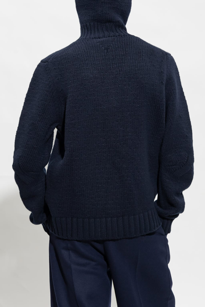 Shop Bottega Veneta Hooded Sweater In Space Pollen