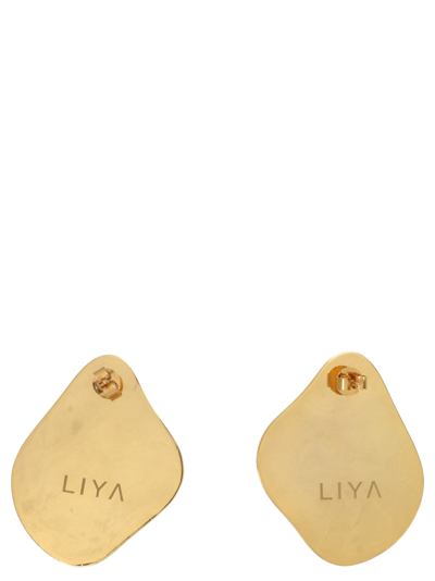 Shop Liya Pearl Earrings In Gold