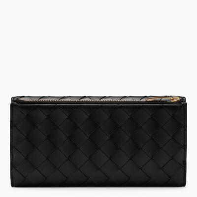 Bottega Veneta Intreccio 15 Black Zip Around Wallet