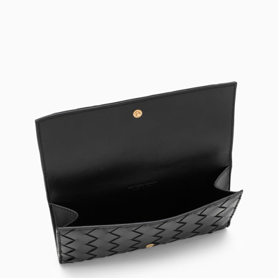 Bottega Veneta Intreccio 15 Black Zip Around Wallet