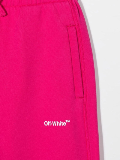 Shop Off-white Pink Cotton Track Pants In Fuxia