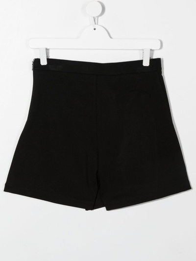 Shop Msgm Black Viscose Shorts In Nero