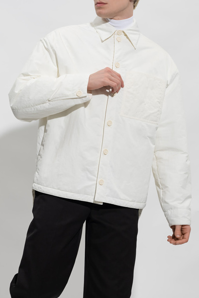 Shop Bottega Veneta Padded Nylon Jacket In White