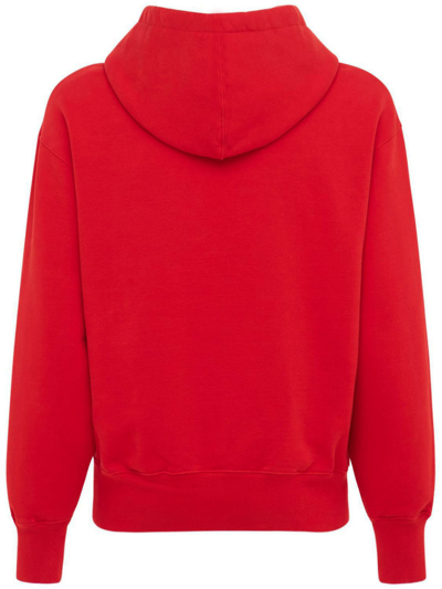 Shop Lanvin Red Cotton Hoodie In Rosso