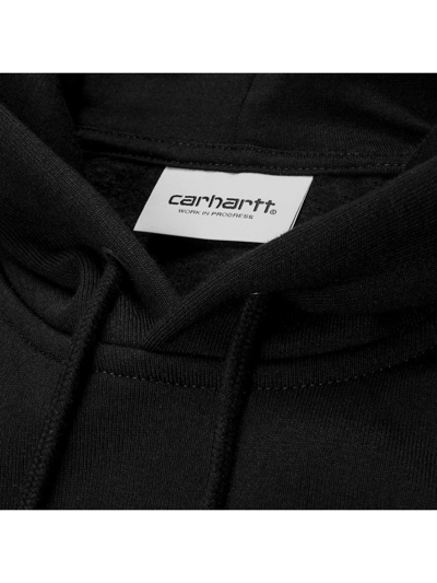Shop Carhartt Jet Black Cotton Hoodie In Nero