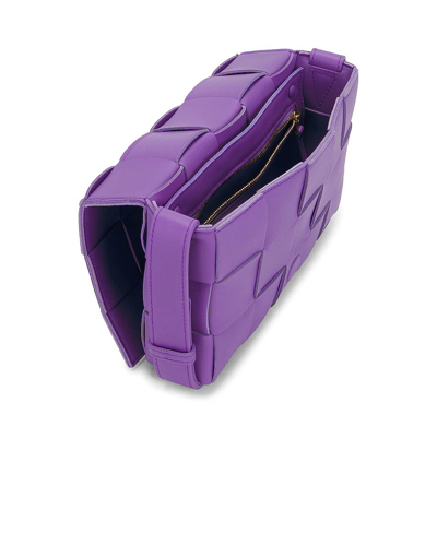 Shop Bottega Veneta Cassette Crossbody Bag In Purple-gold