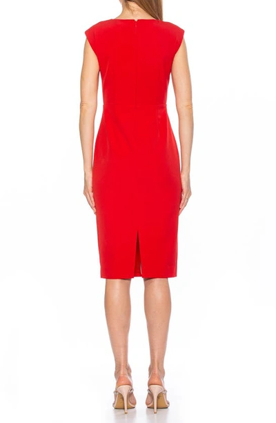 Alexia Admor Harper Cap Sleeve Corset Midi Dress In Red