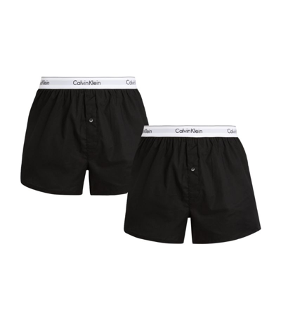 Shop Calvin Klein Modern Cotton Boxer Shorts (pack Of 2) In Black