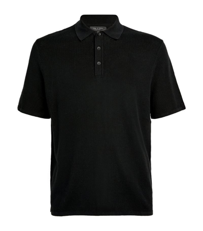 Shop Rag & Bone Knitted Polo Shirt In Black