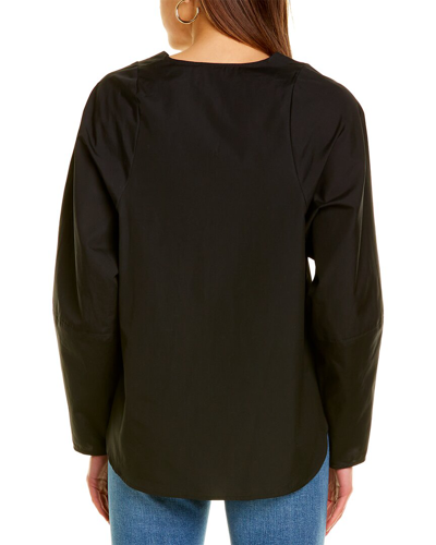 Vince Shaped V-neck Popover Top In Black