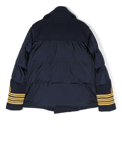 Dsquared2 Double-breasted Padded Jacket In 蓝色