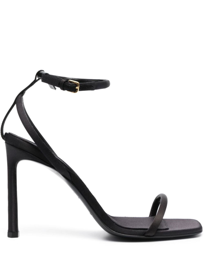Shop Sergio Rossi Evangelie Square-toe 105mm Sandals In 黑色