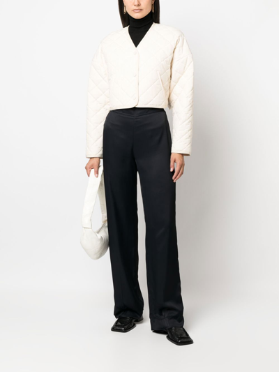 Shop Jil Sander High-waisted Straight-leg Trousers In 蓝色