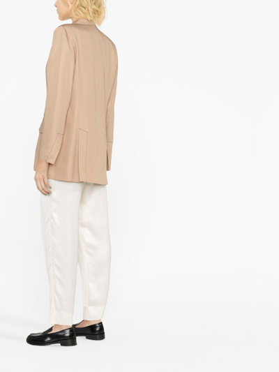 St Agni Double-breasted Blazer In Neutrals
