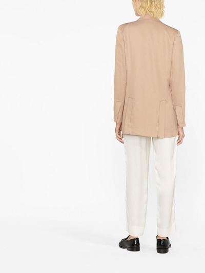 St Agni Double-breasted Blazer In Neutrals