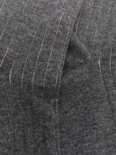 Brunello Cucinelli Intarsia-knit Cashmere Socks In 灰色